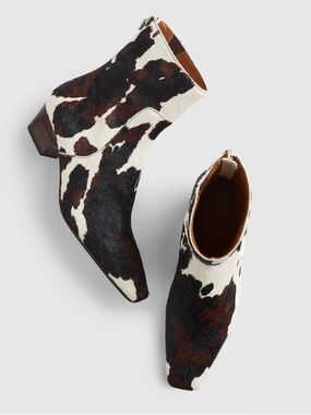 Madewell The Lexie Ankle Boot in Dark Carob Multi Cowhide Print